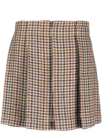 Brunello Cucinelli Check Pattern Pleated Skirt - Farfetch