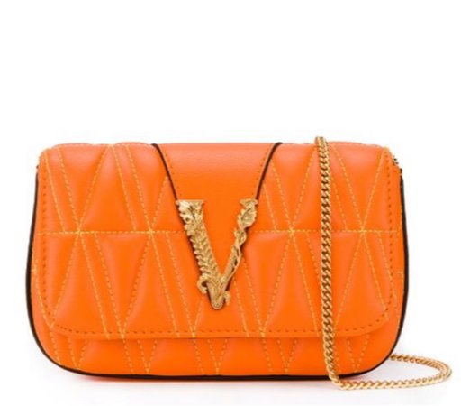 orange Versace purse