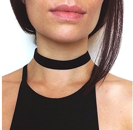 Amazon.com: Doubnine Thick Black Choker Velvet Plain Collar Wide Necklace Gothic Jewelry Gift: Clothing