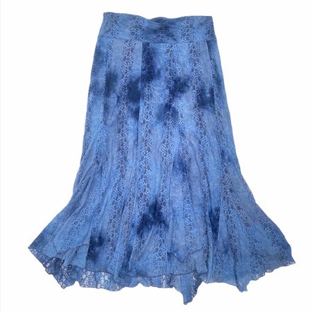 stunning vintage y2k fairy skirt 🧚🏽‍♀️ long tie dye blue... - Depop