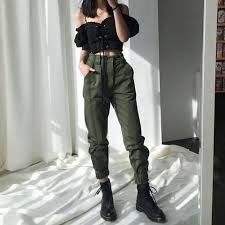 korean girl outfits with boots and joggers - Google Search
