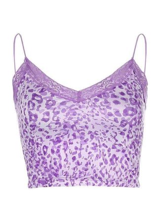 purple cheetah leopard lace crop top shirt tank y2k