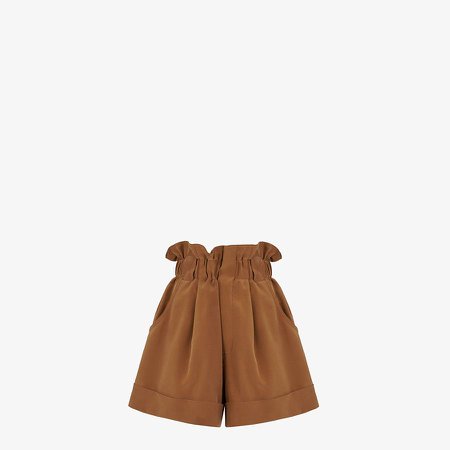 Brown crêpe de Chine shorts - SHORTS | Fendi