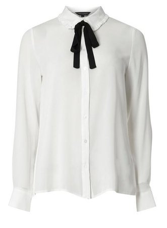 9 white blouse black bow retro | ShopLook