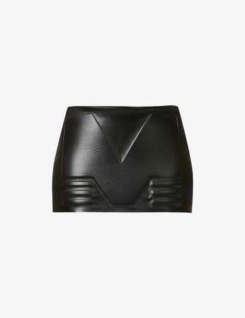 MOWALOLA - Embossed-pattern grained faux-leather mini skirt | Selfridges.com