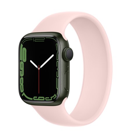 Apple Watch Series 7 GPS, 41mm Green Aluminium Case with Chalk Pink Solo Loop - Size 8 - Apple (CA)