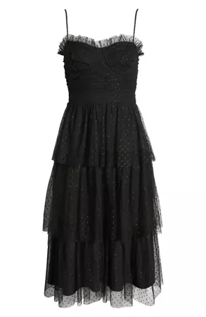 Lulus Sweetheart Clip Dot Tiered Cocktail Dress | Nordstrom
