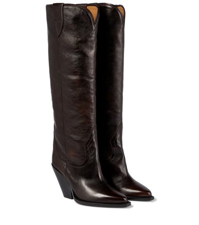 Isabel Marant - Lomero leather knee-high boots | Mytheresa