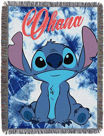 Disney's Lilo & Stitch, Shibori Stitch Woven Tapestry Throw Blanket, 48" x 60", Multi Color: Amazon.ca: Home & Kitchen