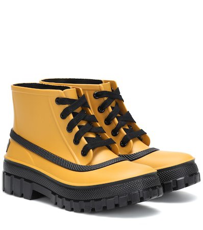 Glaston lace-up rubber rain boots