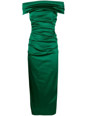 Talbot Runhof, Rosso Satin Emerald Green Gown