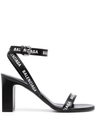 Balenciaga logo-tape open-toe sandals