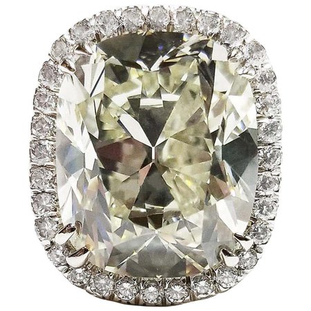 12.52 Carat Cushion Diamond Ring For Sale at 1stDibs