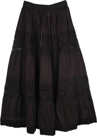 long dark brown grunge fairy skirt