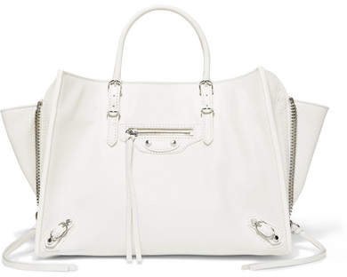 Papier A6 Textured-leather Tote - White