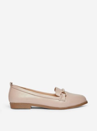 Wide Fit Blush 'Loon' Snaffle Loafers | Dorothy Perkins