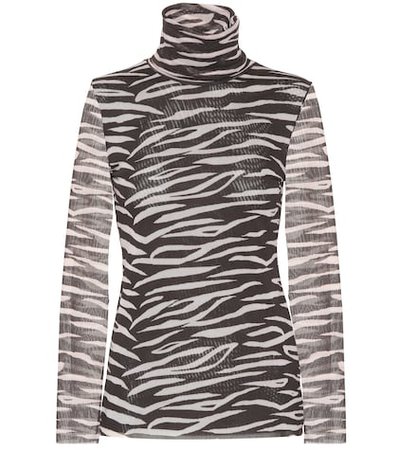 Tilden zebra-printed mesh top