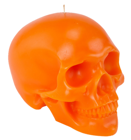 orange skull candle