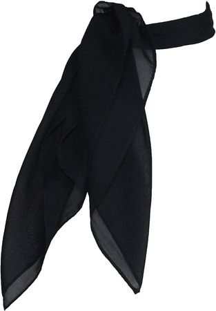 Hip Hop 50's Shop Sheer Chiffon Scarf Vintage Style Accessory for Women and Children, Black at Amazon Women’s Clothing store
