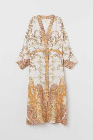 Lyocell-blend kimono - Cream/Paisley-patterned - Ladies | H&M