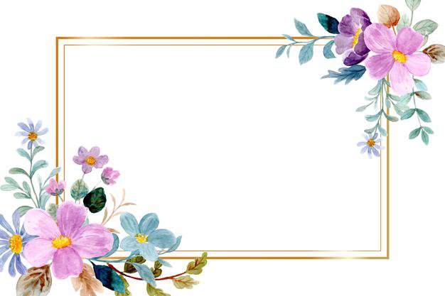 Free Vector | Purple green watercolor floral frame