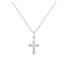 silver necklace cross boohoo - Google Search