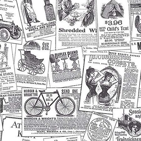 Black and White Vintage Newspaper Print Wallpaper, Painting Supplies & Wall Treatments - Amazon Canada