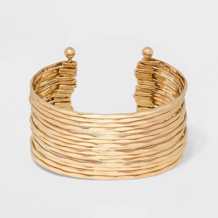 Hammered Metal Cuff Bracelet - A New Day™ Gold : Target
