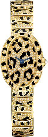 Cartier Mini Baignoire Panther Spots Yellow Gold Watch