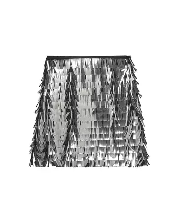 Munthe Loraine silver sequin fringe mini Skirt