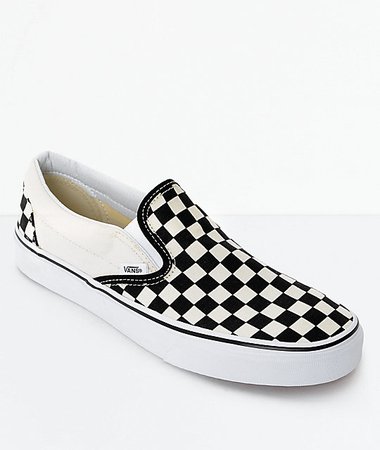 Vans Slip-On Black & White Checkered Skate Shoes | Zumiez