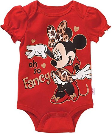 DIsney Baby Minnie Mouse Baby Girls Oh So Fancy Puff Sleeve Bodysuit Creeper (Newborn): Amazon.ca: Clothing & Accessories