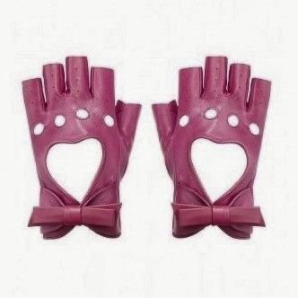 Pink biker gloves