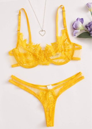 yellow lingerie boudior sexy