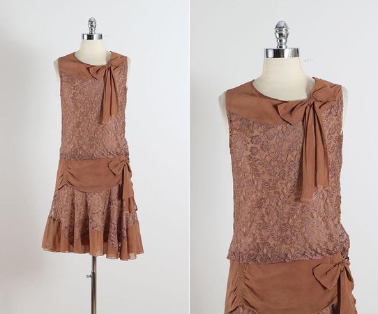 Vintage 20s Dress 1920s vintage flapper dress silk crepe | Etsy