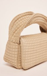 Oatmeal Quilted Square Mini Bag | PLT