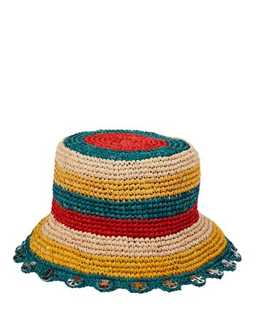 Paco Rabanne Embellished Raffia Bucket Hat | INTERMIX®