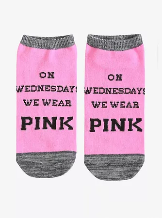 Mean Girls On Wednesdays We Wear Pink No-Show Socks