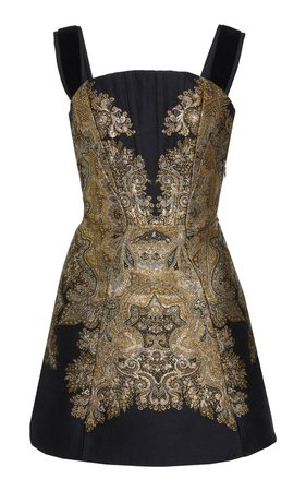 Velvet-Trimmed Printed Jacquard dress by Etro | Moda Operandi