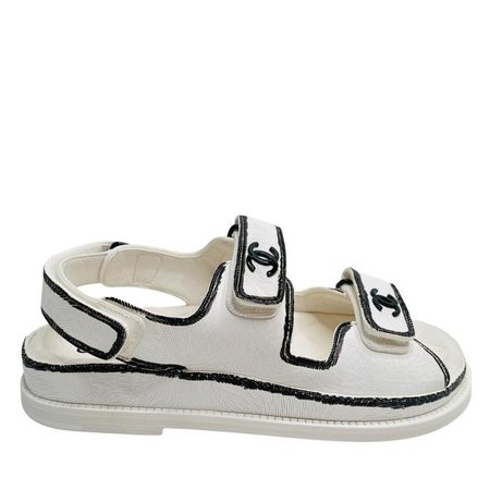 chanel sandals Printed calfskin White & black - Google zoeken