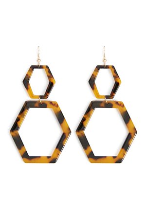 Double Hexagon Tortoise Earrings - blogger Tortoise Earrings: March 2018