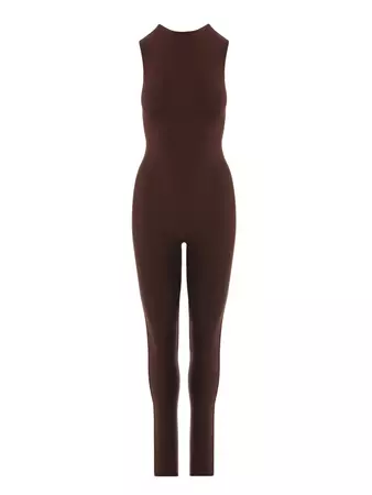 Shape Chocolate Brown Stretch Sleeveless Jumpsuit