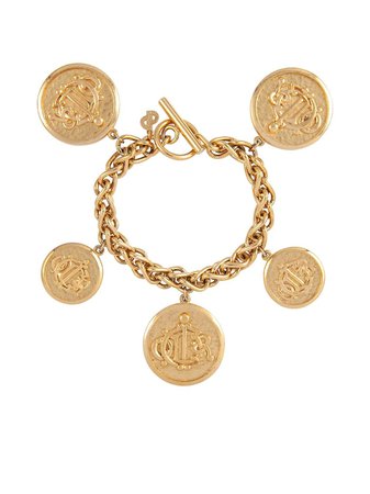 Christian Dior 1980s pre-owned Logo Charms Chain Bracelet - Farfetch