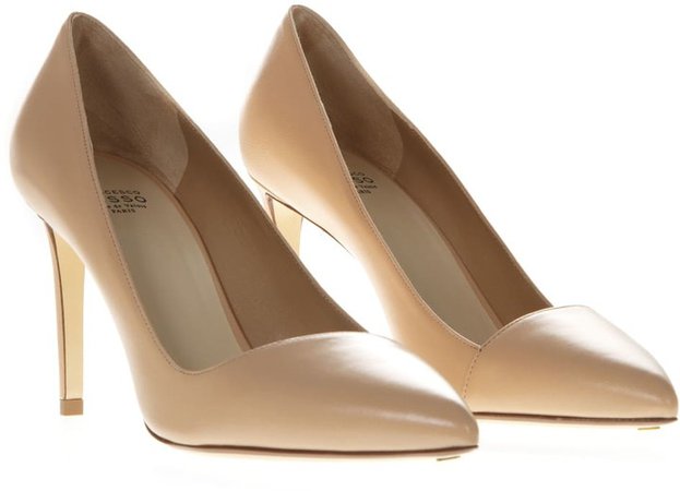 Nude Leather Pumps