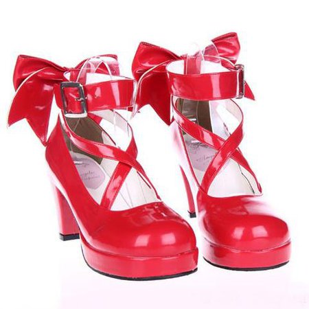 Lolita Princess Bow Platform High Heel Shoes - SpreePicky