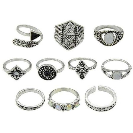 silver ring set polyvore - Pesquisa Google