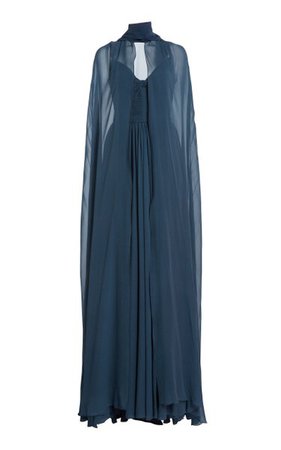 Silk Maxi Cape Dress By Elie Saab | Moda Operandi