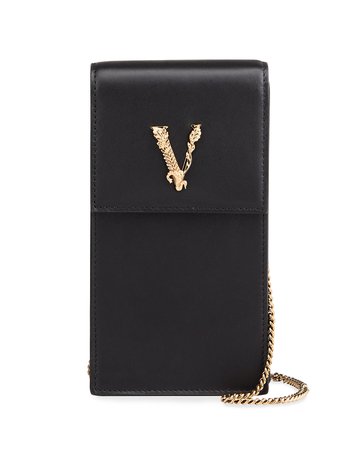 Versace Virtus Medallion Cell Phone Crossbody Bag | Neiman Marcus