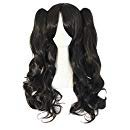 Amazon.com : MapofBeauty 28"/70cm Lolita Long Curly Clip on Ponytails Cosplay Wig (Jet Black) : Beauty