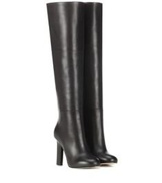Pinterest - Victoria Beckham Black Leather Knee-High Heel Boots | Be-You-Tiful Clothes